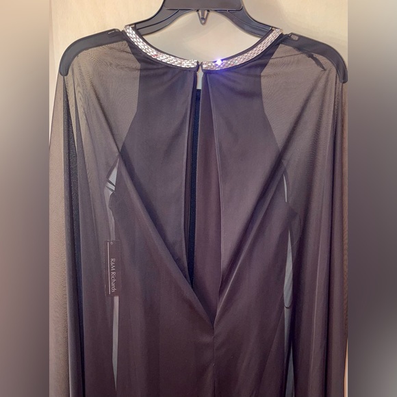 R & M Richards Size 6 Short Cocktail Dress Rhinestones Sheer - Picture 2 of 3